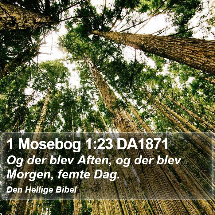 1 Mosebog 1:23 DA1871 Bible Study