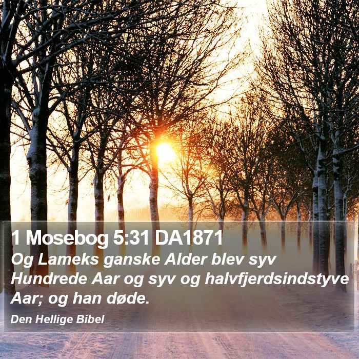 1 Mosebog 5:31 DA1871 Bible Study