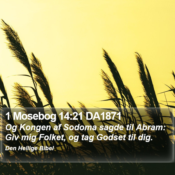 1 Mosebog 14:21 DA1871 Bible Study