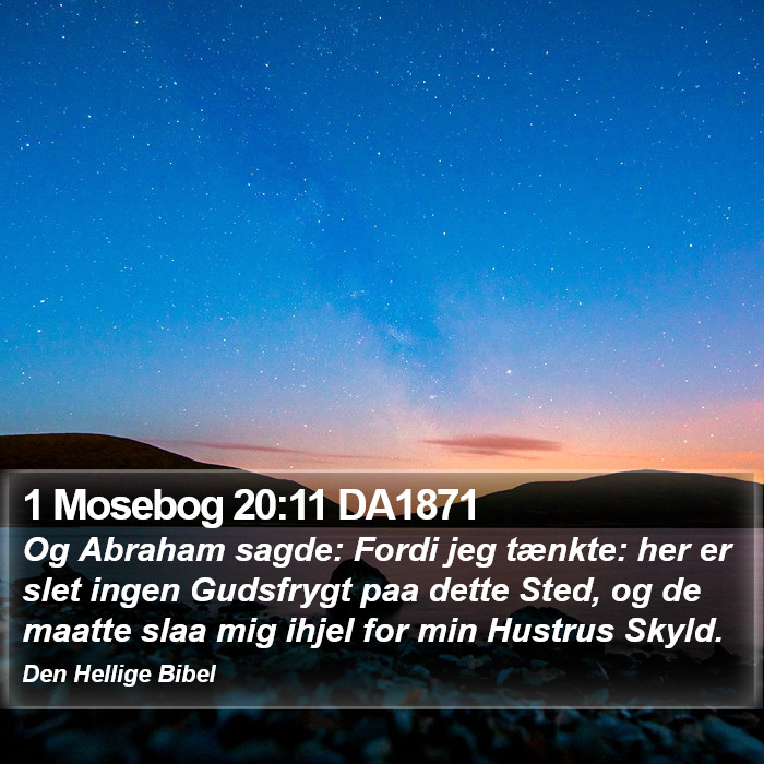 1 Mosebog 20:11 DA1871 Bible Study