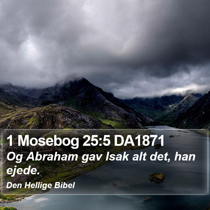 1 Mosebog 25:5 DA1871 Bible Study