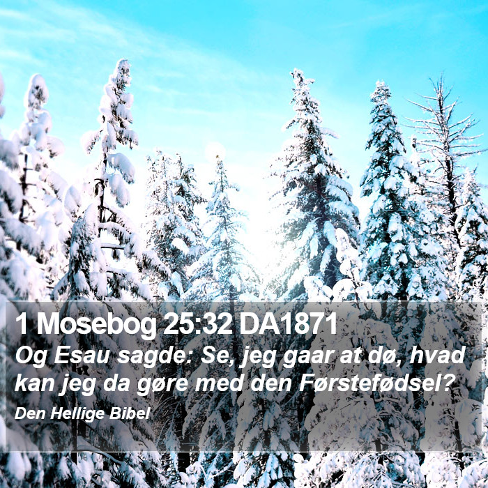 1 Mosebog 25:32 DA1871 Bible Study