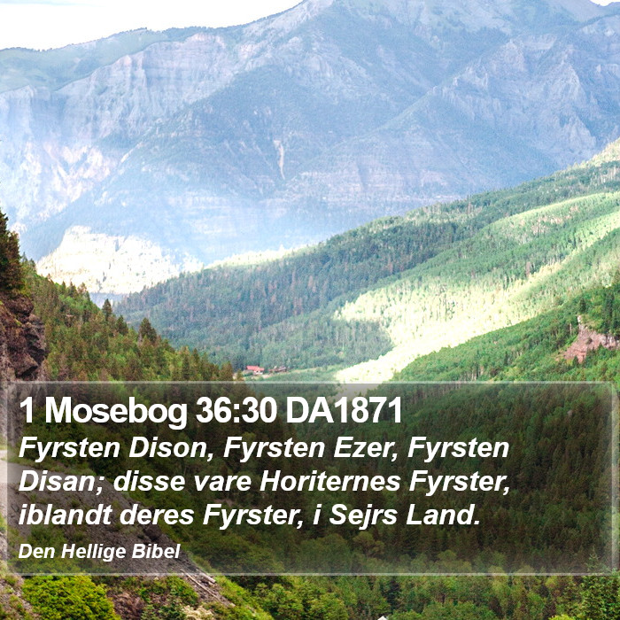 1 Mosebog 36:30 DA1871 Bible Study