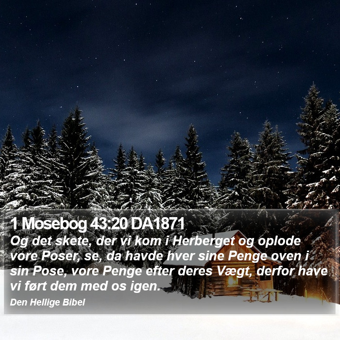 1 Mosebog 43:20 DA1871 Bible Study