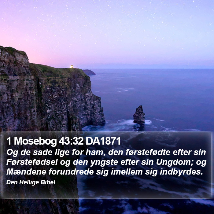 1 Mosebog 43:32 DA1871 Bible Study