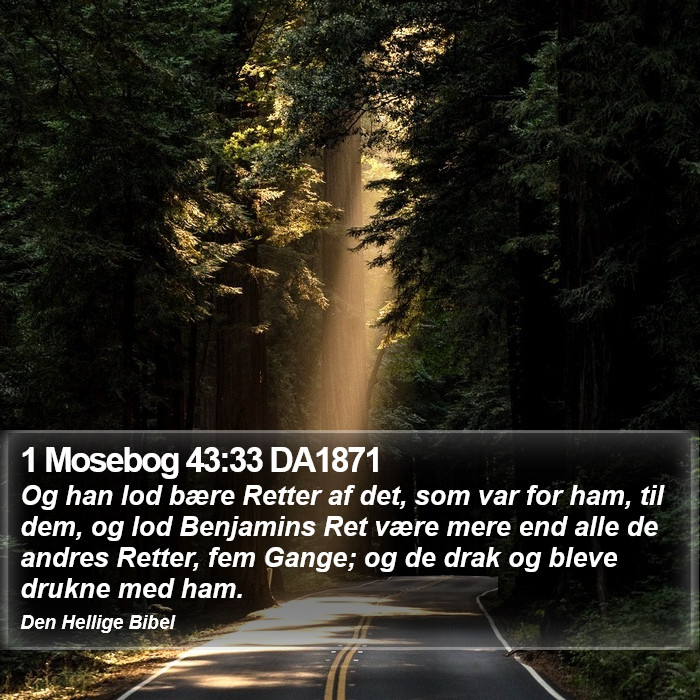 1 Mosebog 43:33 DA1871 Bible Study