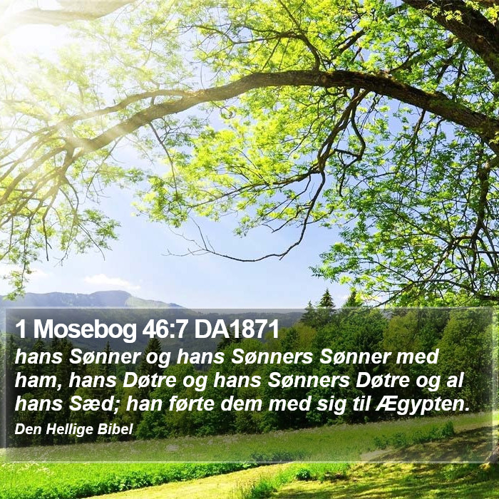 1 Mosebog 46:7 DA1871 Bible Study