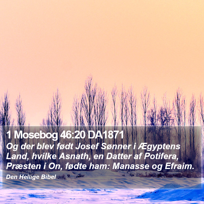 1 Mosebog 46:20 DA1871 Bible Study