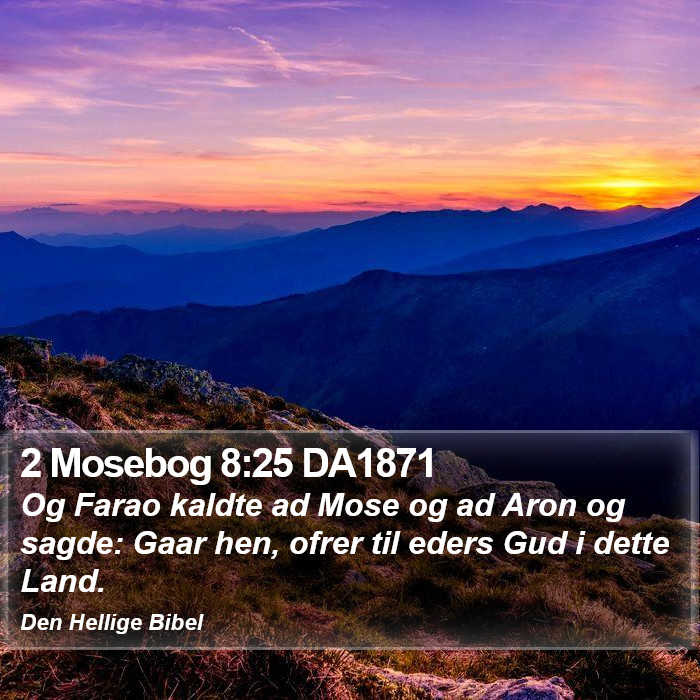 2 Mosebog 8:25 DA1871 Bible Study