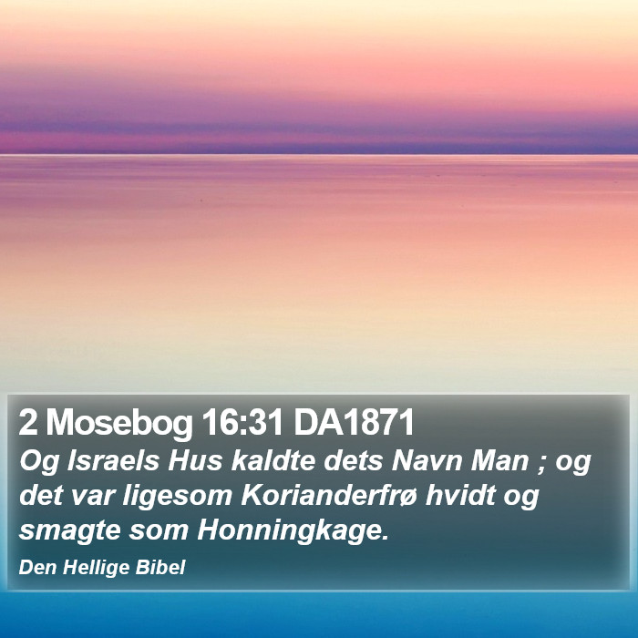 2 Mosebog 16:31 DA1871 Bible Study
