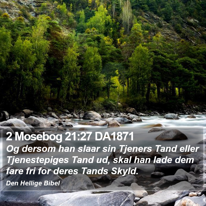 2 Mosebog 21:27 DA1871 Bible Study