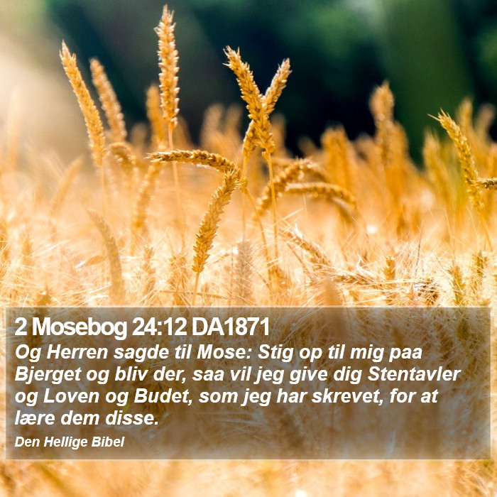 2 Mosebog 24:12 DA1871 Bible Study