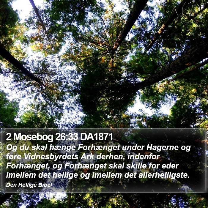 2 Mosebog 26:33 DA1871 Bible Study