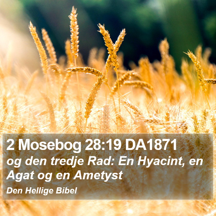 2 Mosebog 28:19 DA1871 Bible Study