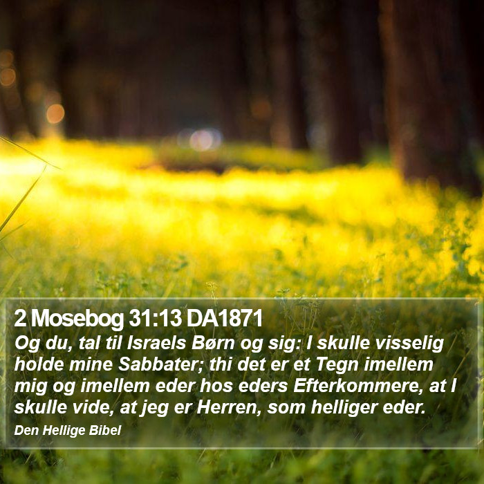 2 Mosebog 31:13 DA1871 Bible Study