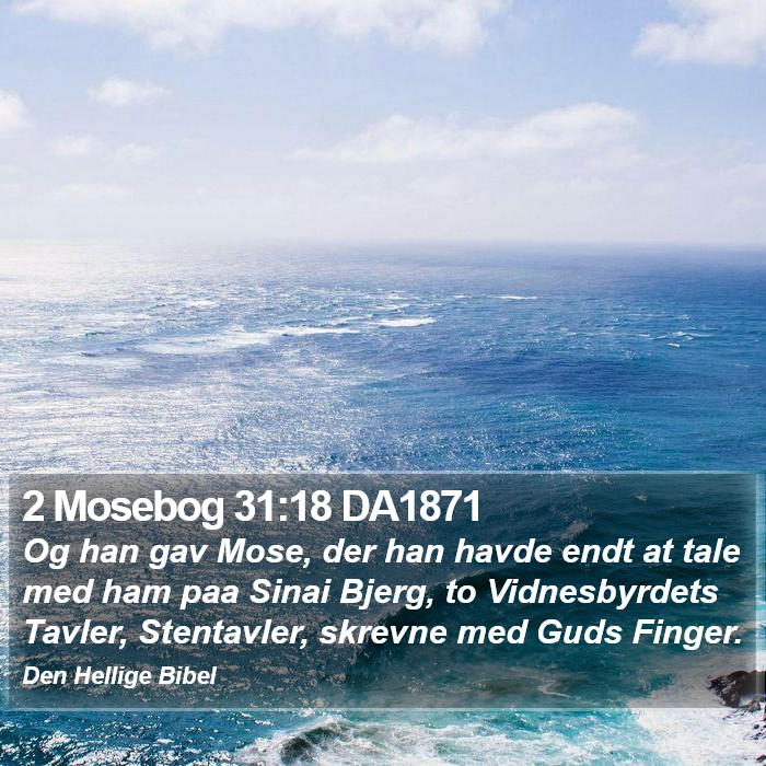 2 Mosebog 31:18 DA1871 Bible Study