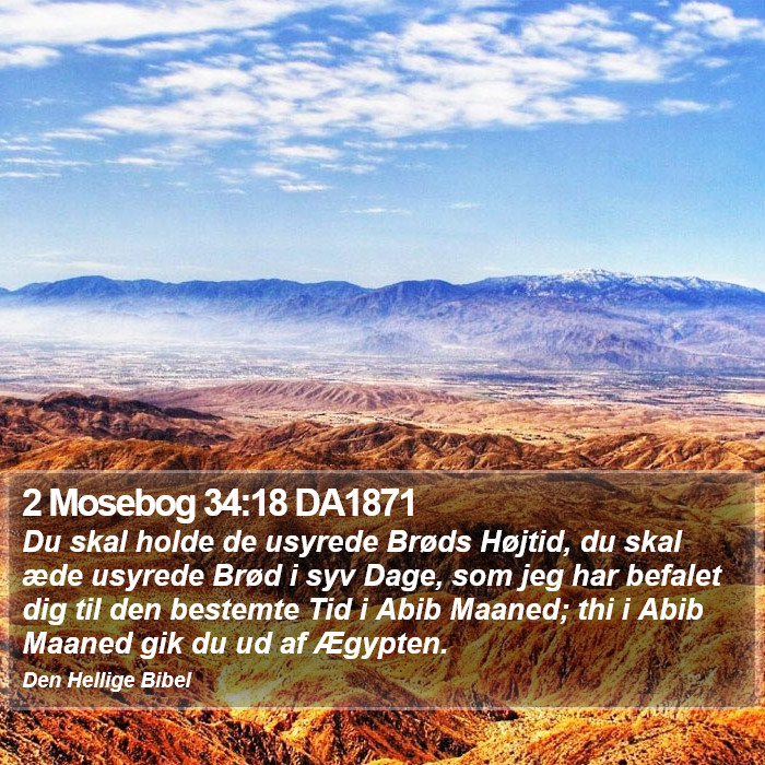 2 Mosebog 34:18 DA1871 Bible Study