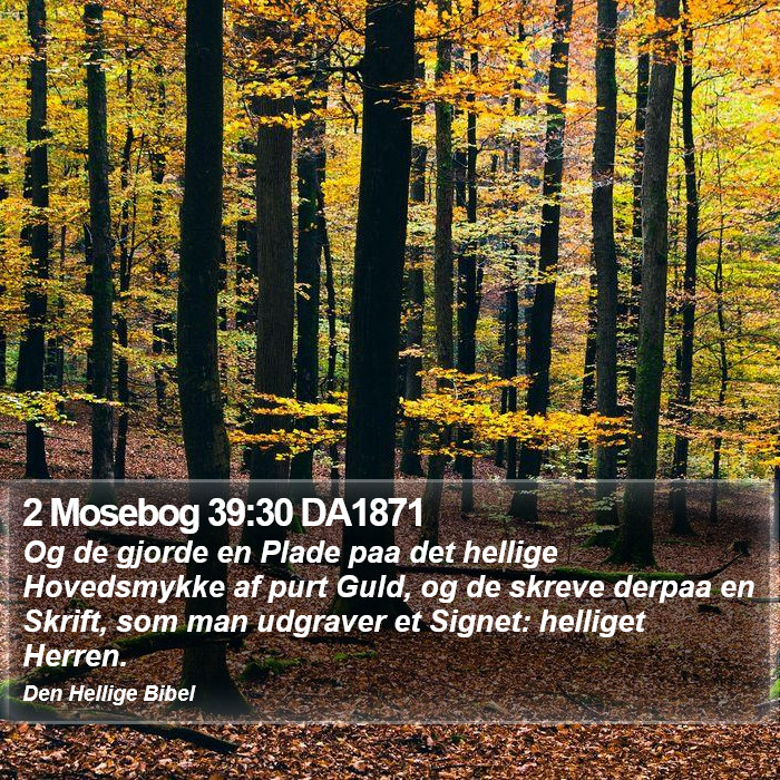 2 Mosebog 39:30 DA1871 Bible Study