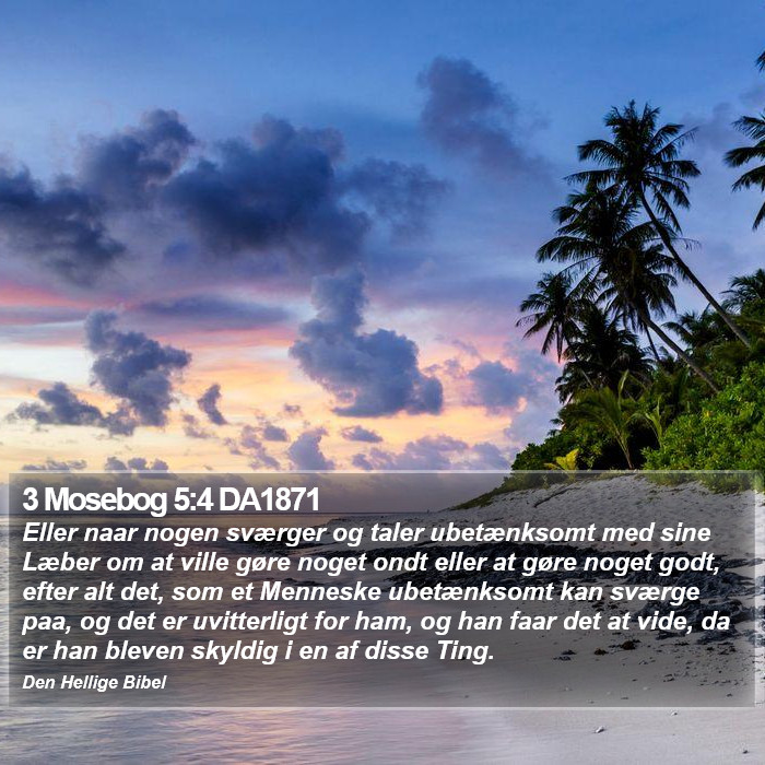 3 Mosebog 5:4 DA1871 Bible Study
