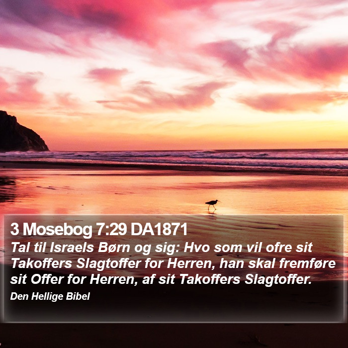 3 Mosebog 7:29 DA1871 Bible Study