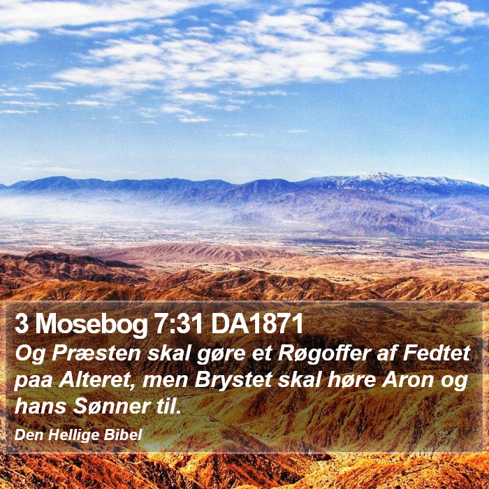 3 Mosebog 7:31 DA1871 Bible Study