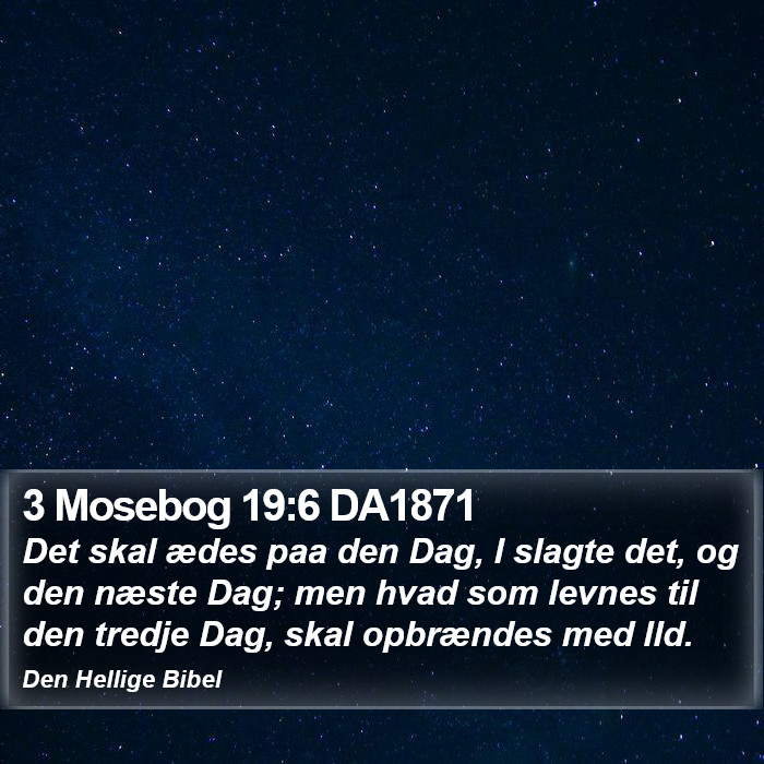 3 Mosebog 19:6 DA1871 Bible Study