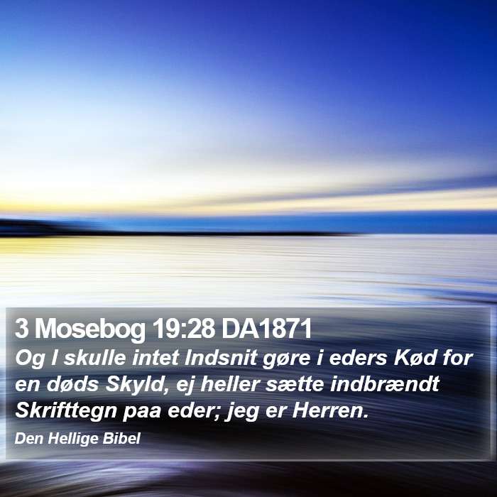 3 Mosebog 19:28 DA1871 Bible Study