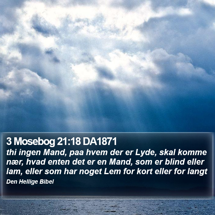 3 Mosebog 21:18 DA1871 Bible Study