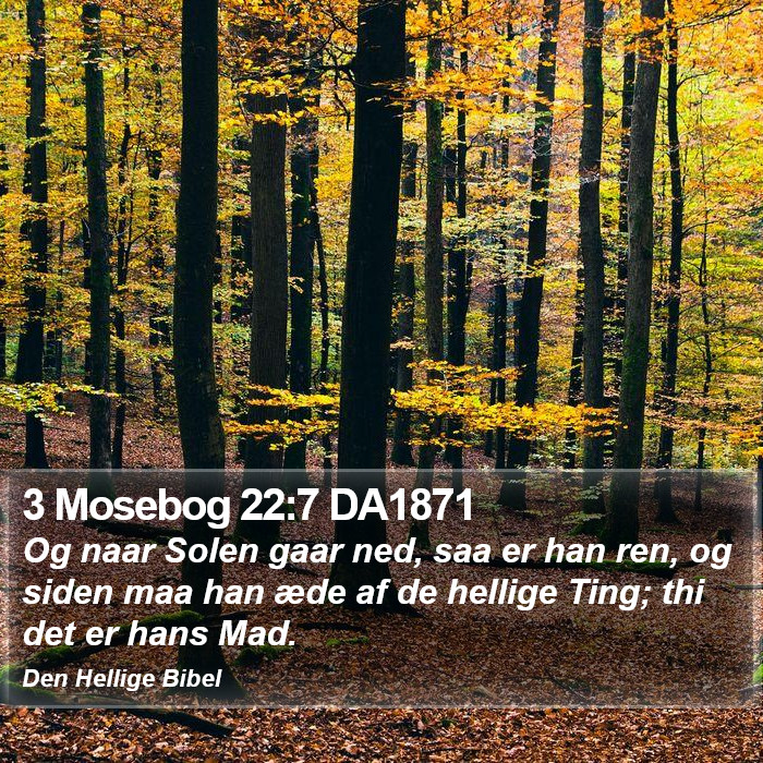 3 Mosebog 22:7 DA1871 Bible Study