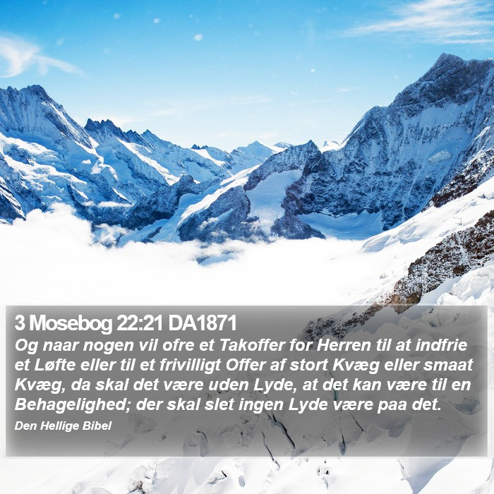 3 Mosebog 22:21 DA1871 Bible Study