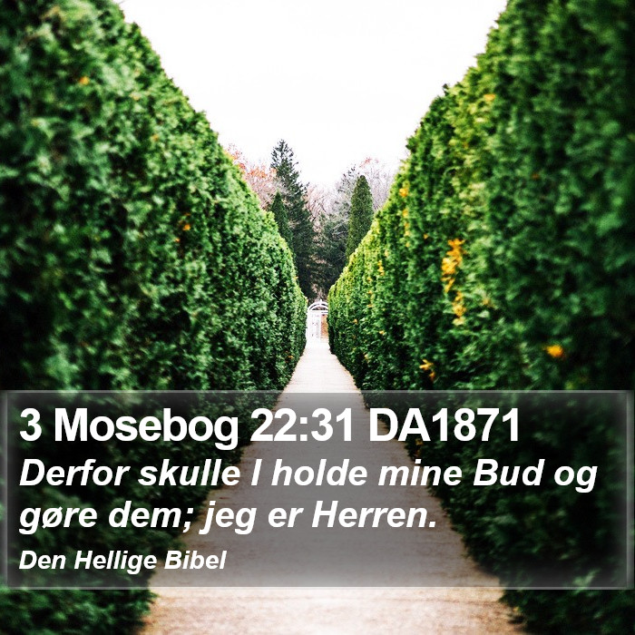 3 Mosebog 22:31 DA1871 Bible Study