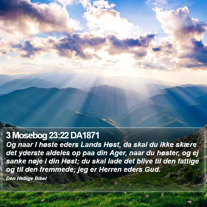 3 Mosebog 23:22 DA1871 Bible Study