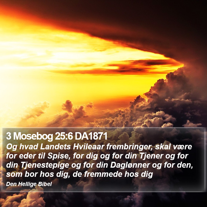 3 Mosebog 25:6 DA1871 Bible Study