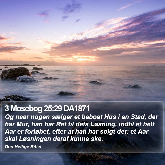 3 Mosebog 25:29 DA1871 Bible Study