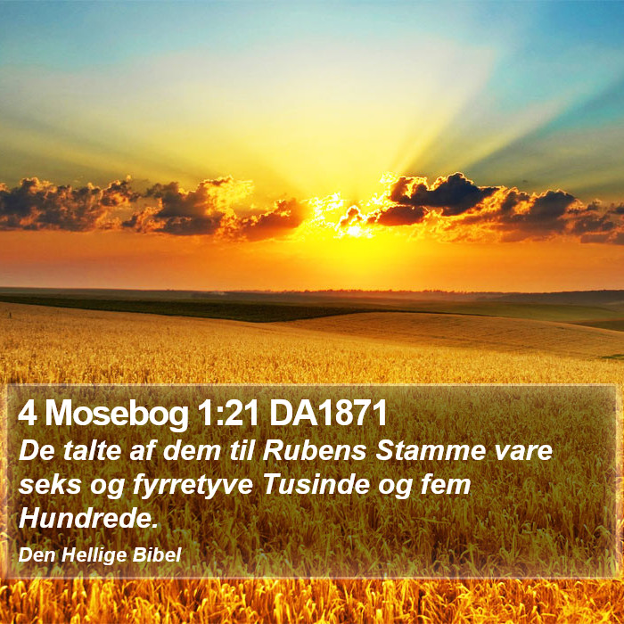 4 Mosebog 1:21 DA1871 Bible Study