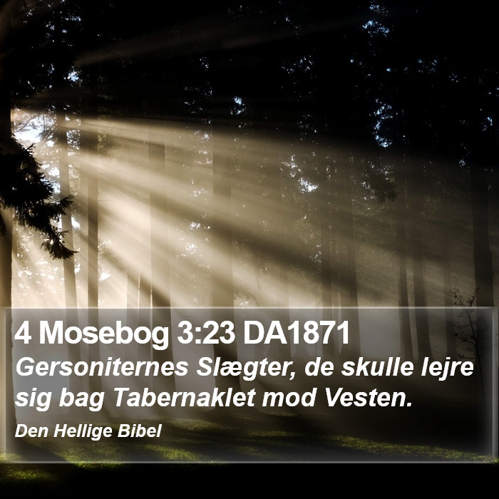 4 Mosebog 3:23 DA1871 Bible Study