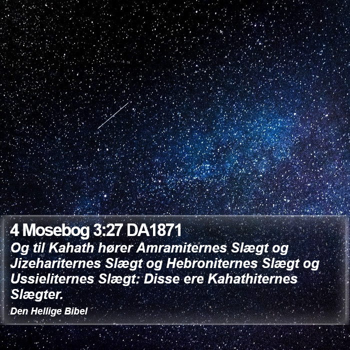 4 Mosebog 3:27 DA1871 Bible Study