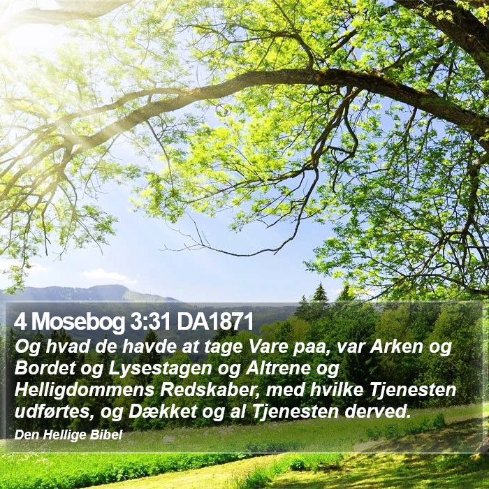 4 Mosebog 3:31 DA1871 Bible Study