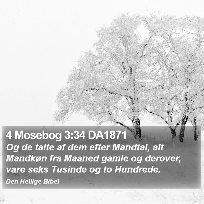 4 Mosebog 3:34 DA1871 Bible Study