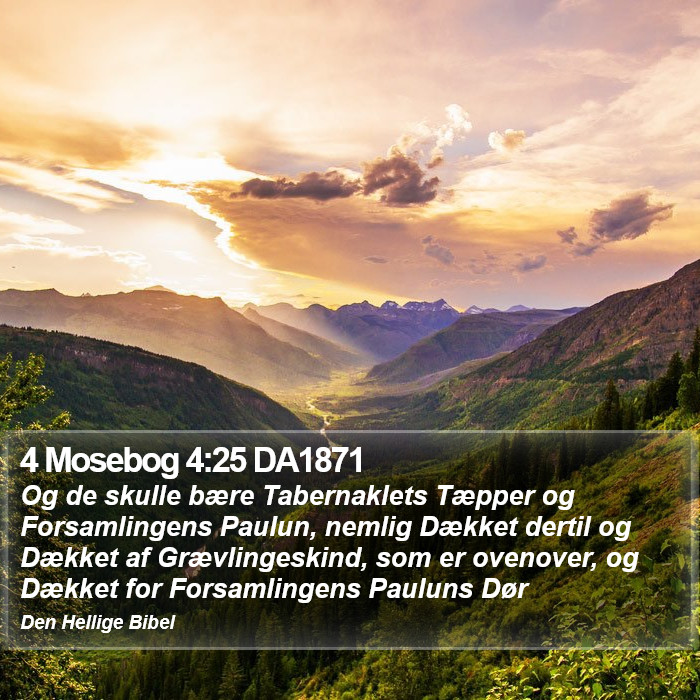 4 Mosebog 4:25 DA1871 Bible Study