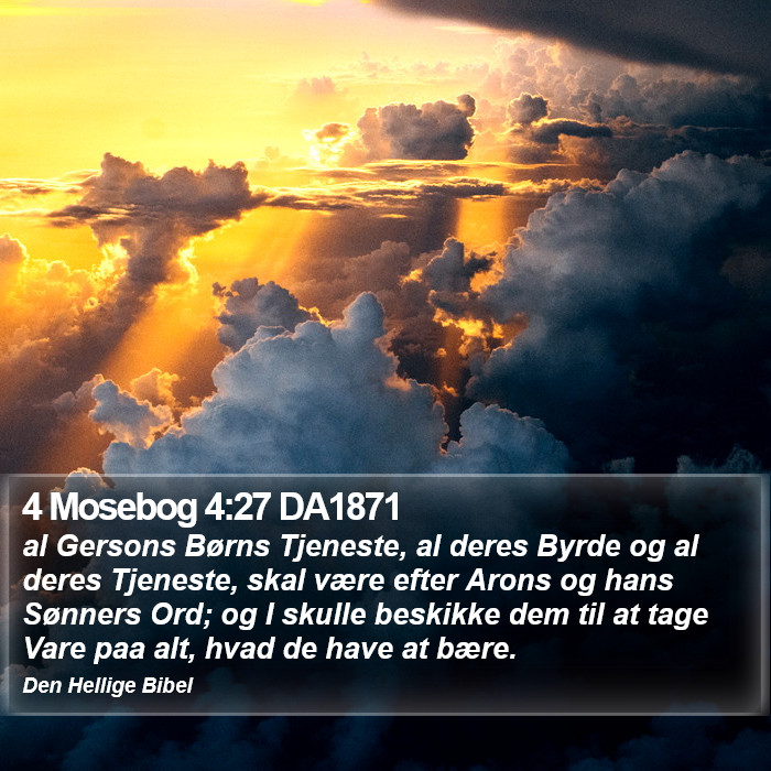 4 Mosebog 4:27 DA1871 Bible Study