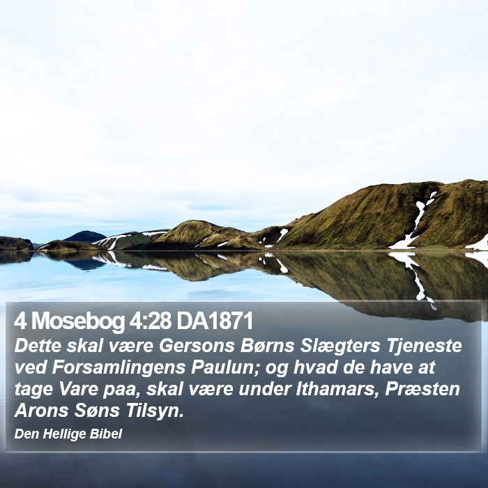 4 Mosebog 4:28 DA1871 Bible Study