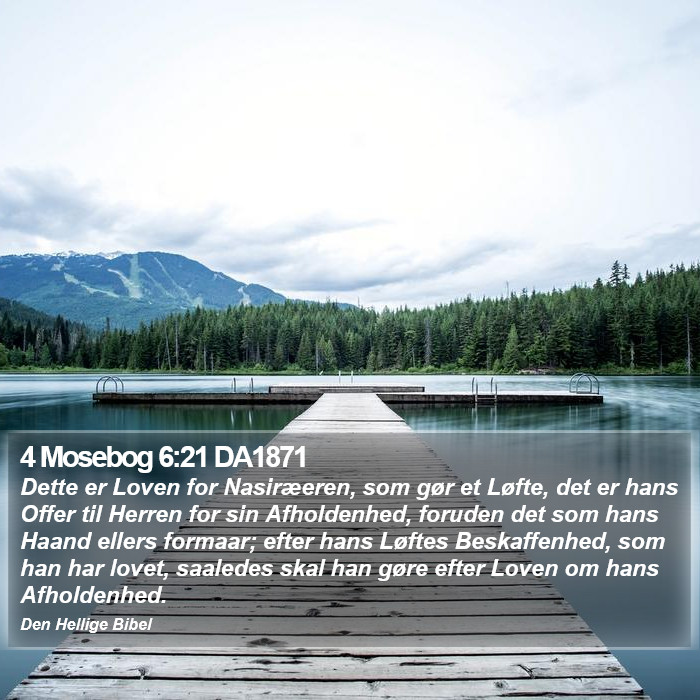 4 Mosebog 6:21 DA1871 Bible Study