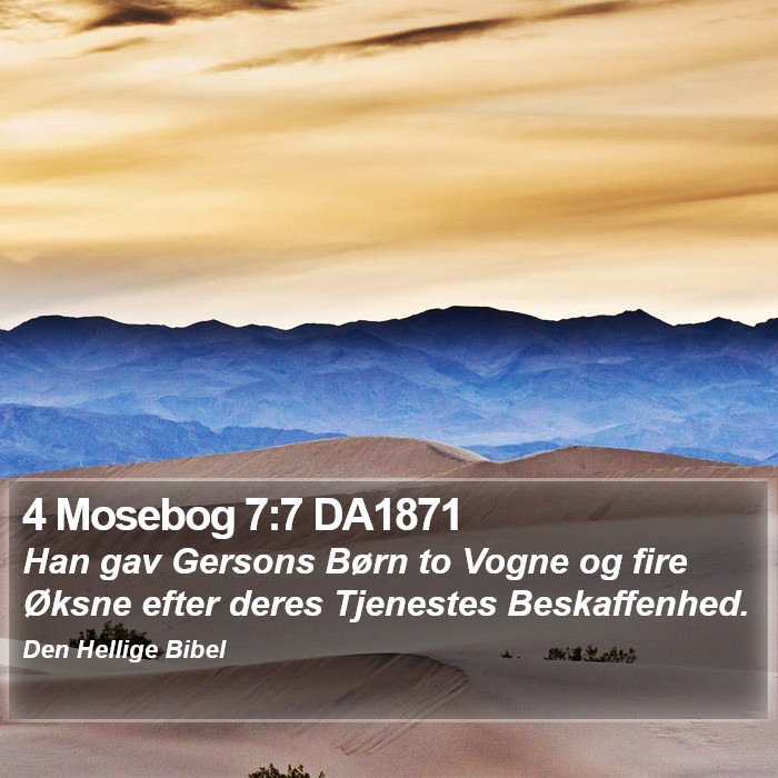 4 Mosebog 7:7 DA1871 Bible Study
