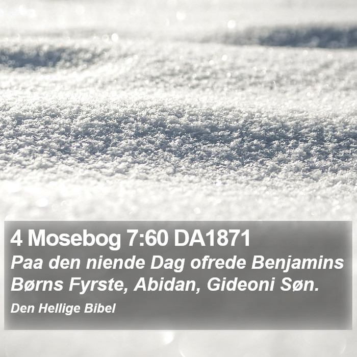 4 Mosebog 7:60 DA1871 Bible Study