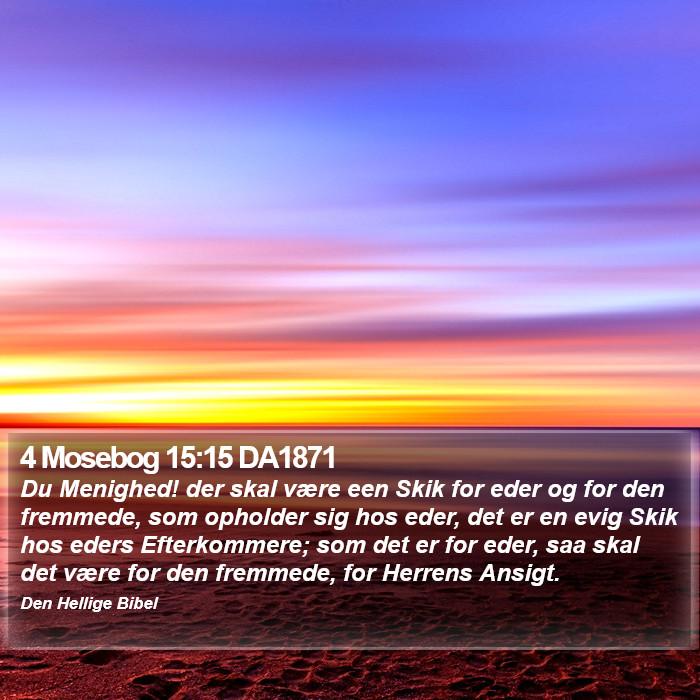 4 Mosebog 15:15 DA1871 Bible Study