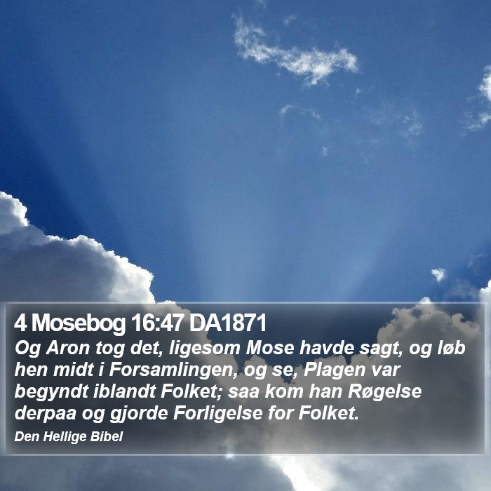 4 Mosebog 16:47 DA1871 Bible Study