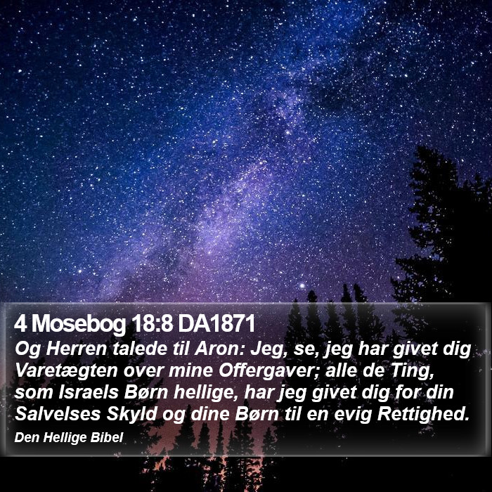 4 Mosebog 18:8 DA1871 Bible Study