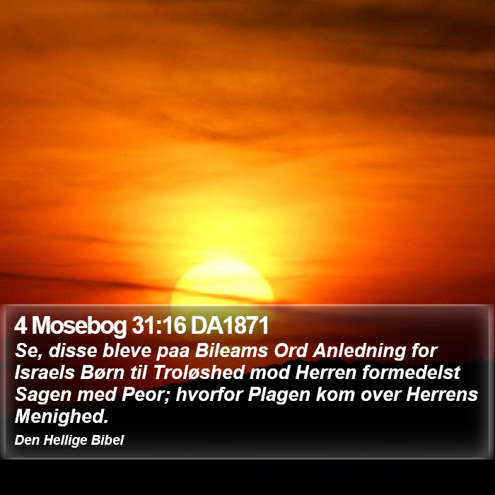 4 Mosebog 31:16 DA1871 Bible Study