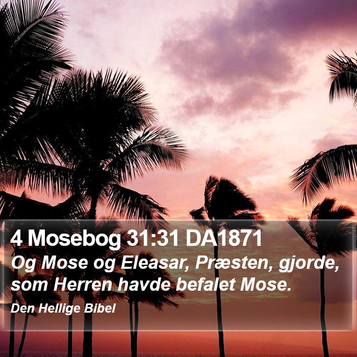 4 Mosebog 31:31 DA1871 Bible Study